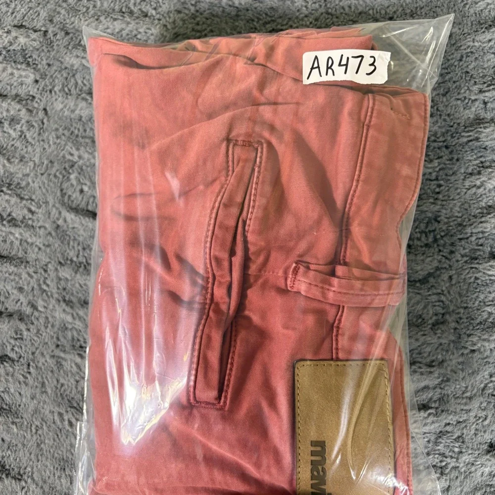 Mavi Simon Mens Chino Shorts Size 40 Salmon Pink Coral Cotton Stretch AR473